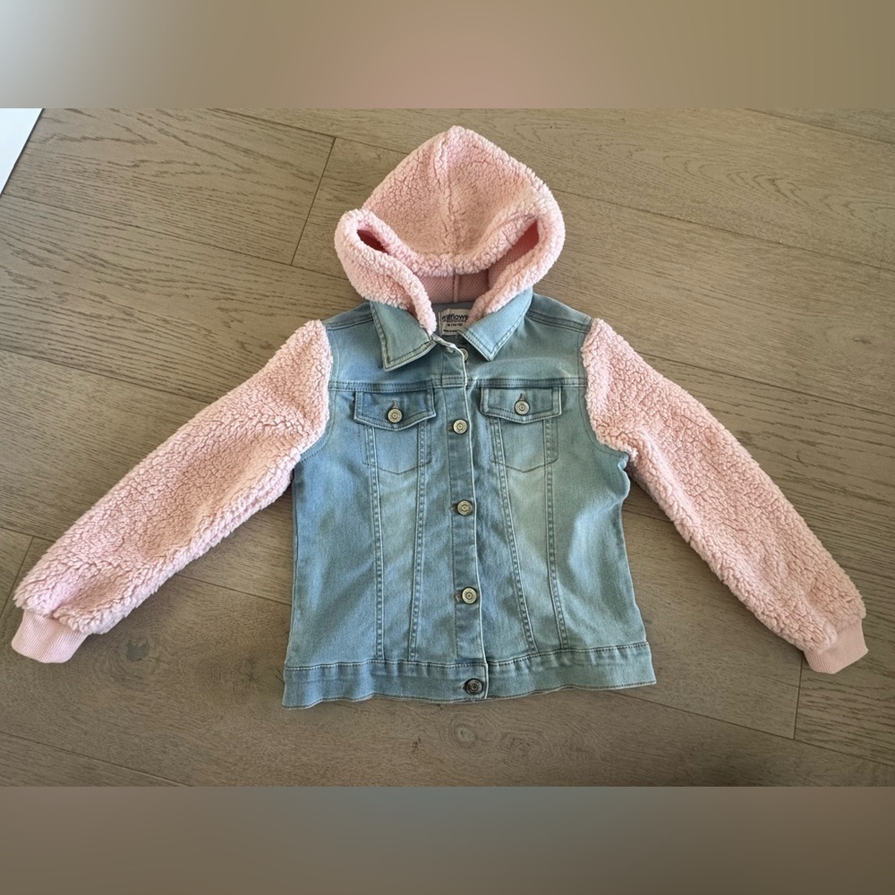 Girls Wallflower soft denim and fleece jacket size 10/12